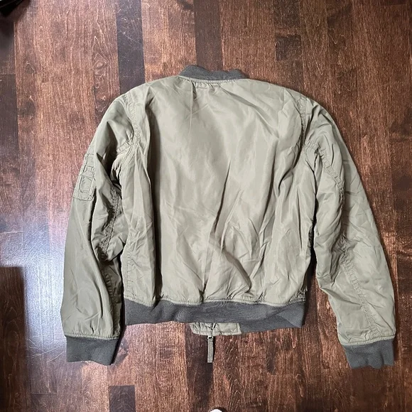 GAP Olive Green Bomber Zip-up Jacket, Size XS - Picture 2 of 4